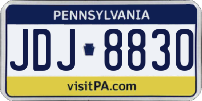 PA license plate JDJ8830