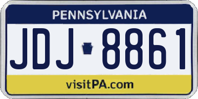 PA license plate JDJ8861