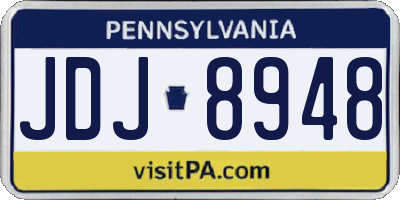 PA license plate JDJ8948