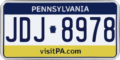 PA license plate JDJ8978