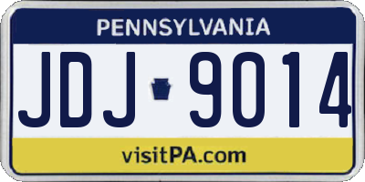 PA license plate JDJ9014