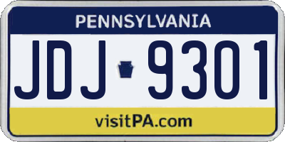 PA license plate JDJ9301