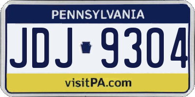 PA license plate JDJ9304