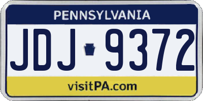 PA license plate JDJ9372