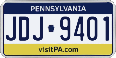PA license plate JDJ9401