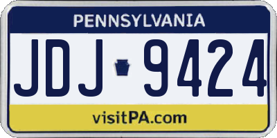 PA license plate JDJ9424