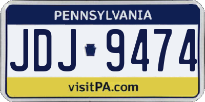 PA license plate JDJ9474