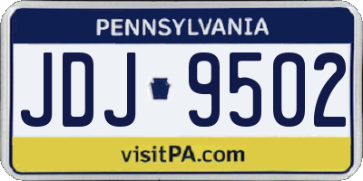 PA license plate JDJ9502