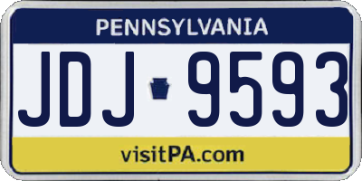 PA license plate JDJ9593