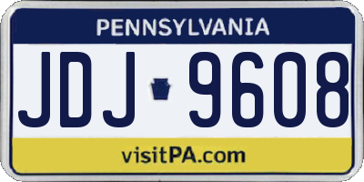 PA license plate JDJ9608