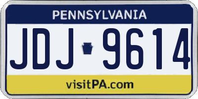 PA license plate JDJ9614