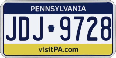 PA license plate JDJ9728