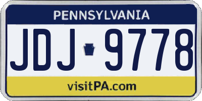 PA license plate JDJ9778