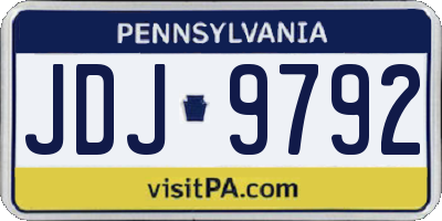 PA license plate JDJ9792