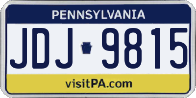 PA license plate JDJ9815