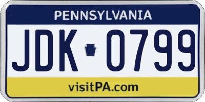 PA license plate JDK0799