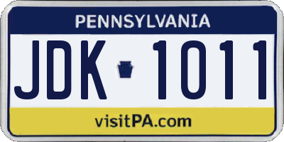 PA license plate JDK1011