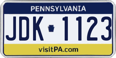 PA license plate JDK1123