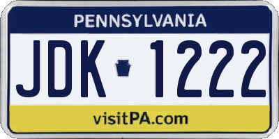 PA license plate JDK1222