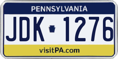 PA license plate JDK1276