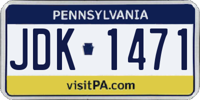 PA license plate JDK1471