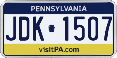 PA license plate JDK1507