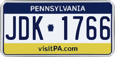 PA license plate JDK1766