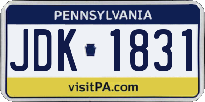 PA license plate JDK1831