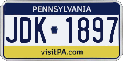 PA license plate JDK1897