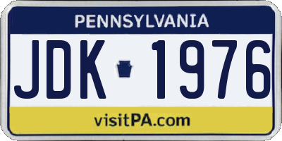 PA license plate JDK1976