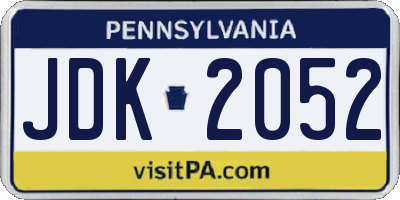 PA license plate JDK2052