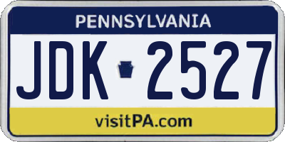 PA license plate JDK2527