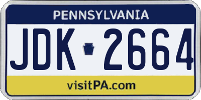 PA license plate JDK2664
