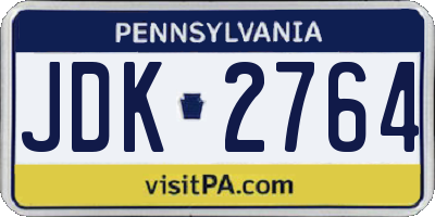 PA license plate JDK2764