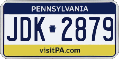 PA license plate JDK2879