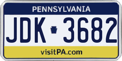 PA license plate JDK3682