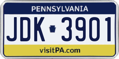 PA license plate JDK3901