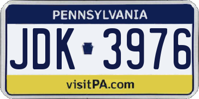 PA license plate JDK3976