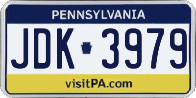 PA license plate JDK3979