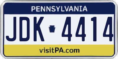 PA license plate JDK4414