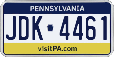 PA license plate JDK4461