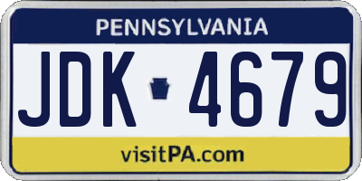 PA license plate JDK4679