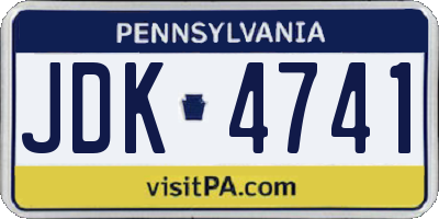 PA license plate JDK4741