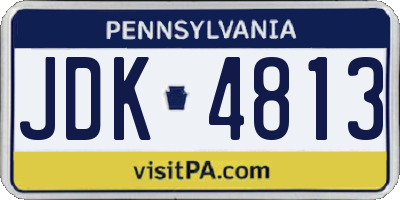 PA license plate JDK4813