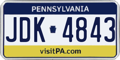 PA license plate JDK4843