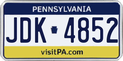 PA license plate JDK4852