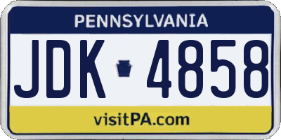 PA license plate JDK4858