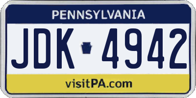 PA license plate JDK4942