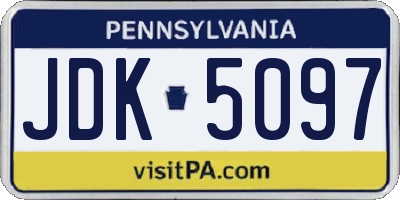 PA license plate JDK5097