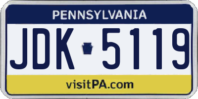 PA license plate JDK5119